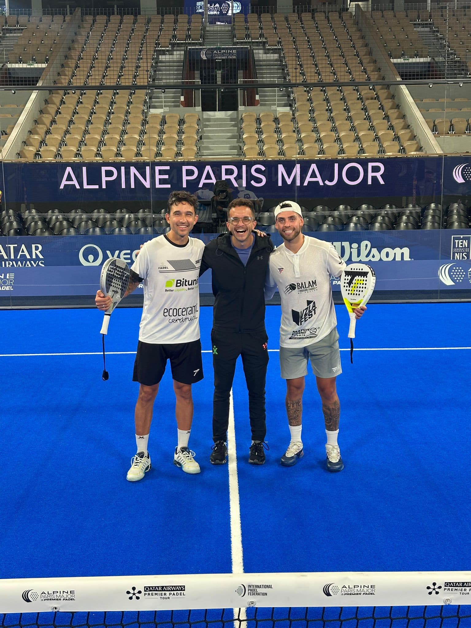 Juan Meza con Sanyo Gutiérrez en el Alpine Paris Major